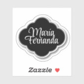 Aangepaste naam Cool embleem frame vorm trendy sti Sticker (Vel)