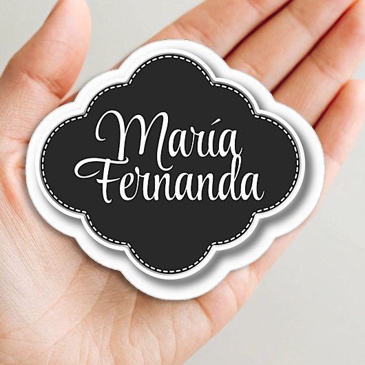 Aangepaste naam Cool embleem frame vorm trendy sti Sticker