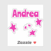 Aangepaste naam Cool Grappig Roze Ruimte Sterrenst Sticker (Vel)