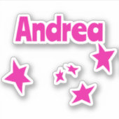 Aangepaste naam Cool Grappig Roze Ruimte Sterrenst Sticker (Voorkant)
