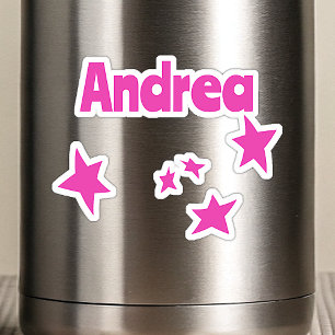 Aangepaste naam Cool Grappig Roze Ruimte Sterrenst Sticker