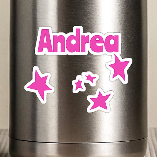 Aangepaste naam Cool Grappig Roze Ruimte Sterrenst Sticker