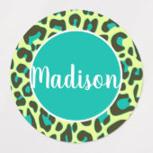 Aangepaste naam Cool Luipaard Dierenprint Helder K Labels (Design 1)