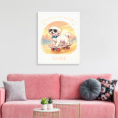 Aangepaste naam Cool Maltezer hond Skateboarder  Canvas Afdruk (Insitu (Woonkamer))