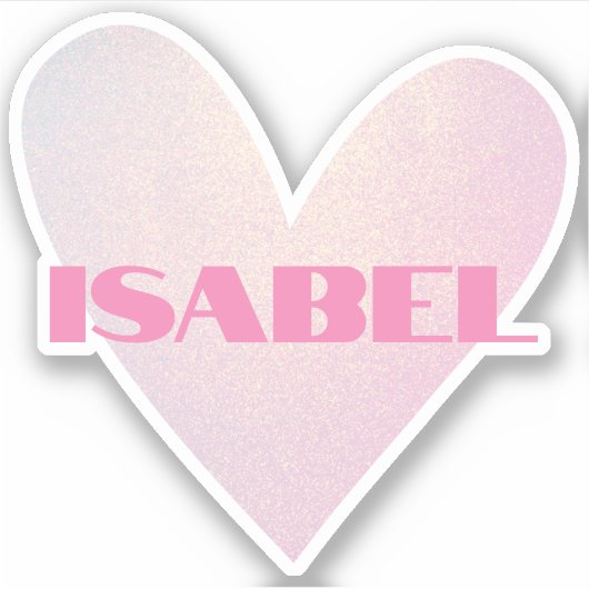 Aangepaste naam Cool Pastel Hart Vorm Trendy Stijl Sticker (Voorkant)