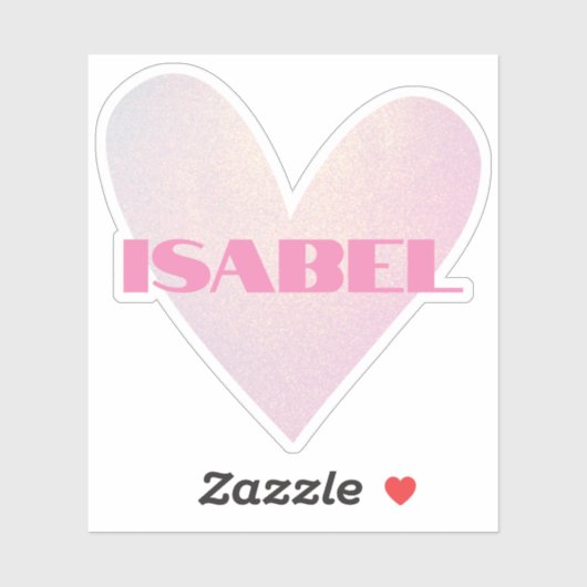 Aangepaste naam Cool Pastel Hartvorm Modieus Stijl Sticker (Vel)