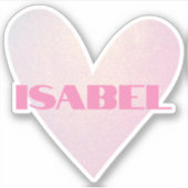 Aangepaste naam Cool Pastel Hartvorm Modieus Stijl Sticker (Voorkant)