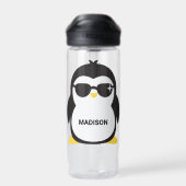 Aangepaste naam Cool Penguin Water Fles (Achterkant)