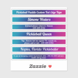 Aangepaste naam Cool Pickleball Paddle Edge-tape Sticker