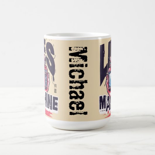 Aangepaste naam Cool retro artwork Grafische telev Magische Mok (Midden)