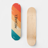 Aangepaste naam Cool Retro Sunset Bruskes Persoonlijk Skateboard (Voorkant)
