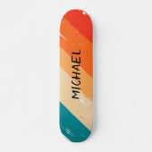 Aangepaste naam Cool Retro Sunset Bruskes Persoonlijk Skateboard (Voorkant)