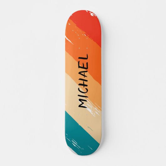 Aangepaste naam Cool Retro Sunset Bruskes Persoonlijk Skateboard (Voorkant)