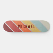 Aangepaste naam Cool Retro Sunset Strepen  Persoonlijk Skateboard (Horizontaal)
