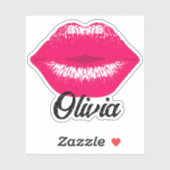 Aangepaste naam Cool Roze Lippenstift Zoenende Lip Sticker (Vel)