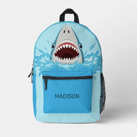 Aangepaste naam Cool Shark Bedrukte Rugzak (Voorkant)