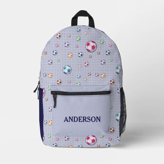 Aangepaste naam Cool Sports Voetbal Pattern Bedrukte Rugzak (Voorkant)