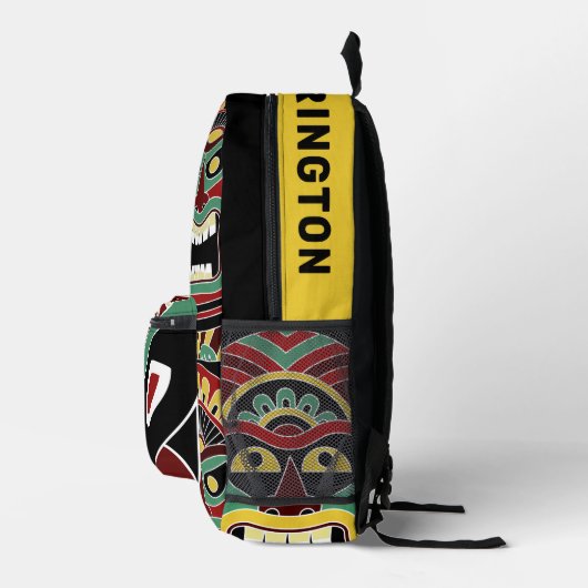 Aangepaste naam Cool Tiki Totems Bedrukte Rugzak (Rechts)