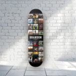 Aangepaste naam Cool Trendy Instagram Foto Collage Persoonlijk Skateboard<br><div class="desc">Modern Instagram Photo Collage-ontwerp voor skateboards: personaliseer uw favoriete foto's en berichten met aangepaste namen en maak dit het coolste cadeau van de verjaardag ooit!</div>
