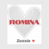 Aangepaste naam Cool Zilver Hart Vorm Trendy Stijl Sticker (Vel)