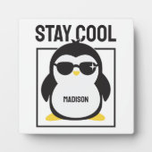 Aangepaste naam coole pinguïn fotoplaat (Voorkant)