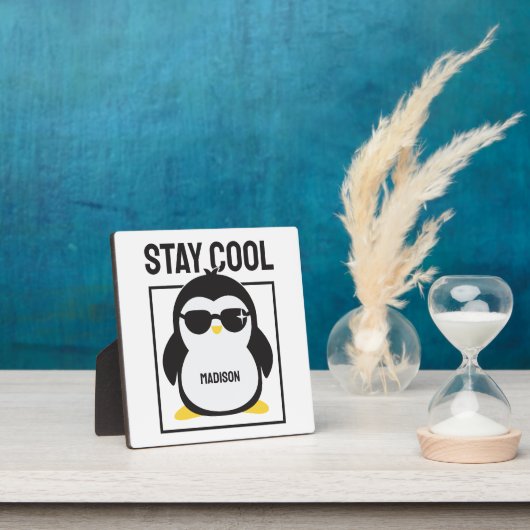 Aangepaste naam coole pinguïn fotoplaat (Insitu)