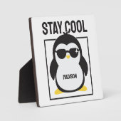 Aangepaste naam coole pinguïn fotoplaat (Voorkant)