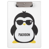 Aangepaste naam coole pinguïn klembord (Voorkant)