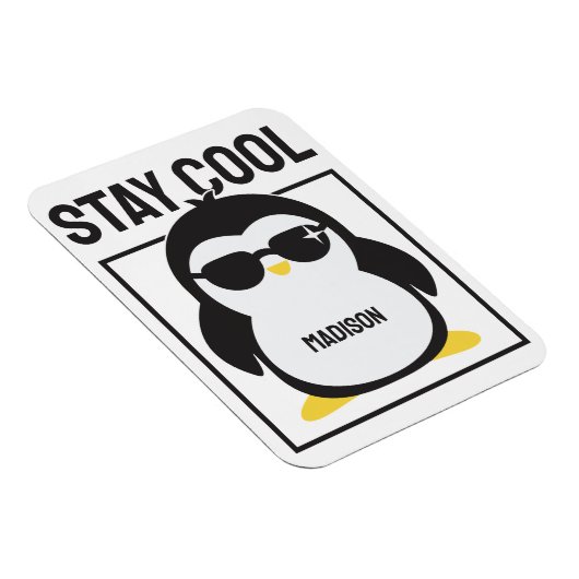Aangepaste naam coole pinguïn magneet (Rechterzijde)