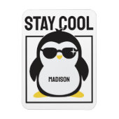 Aangepaste naam coole pinguïn magneet (Verticaal)