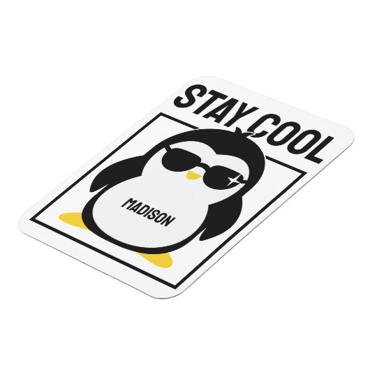 Aangepaste naam coole pinguïn magneet (Linkerzijde)
