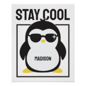 Aangepaste naam coole pinguïn perfect poster (Voorkant)