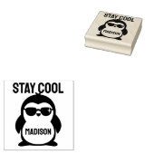 Aangepaste naam coole pinguïn rubberstempel (Gestempeld)