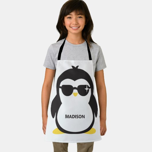 Aangepaste naam coole pinguïn schort (Insitu)