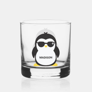 Aangepaste naam coole pinguïn whisky glas