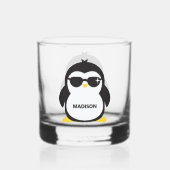 Aangepaste naam coole pinguïn whisky glas (Achterkant)