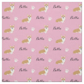 Aangepaste naam Corgi Fabric Stof (Swatch)