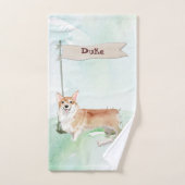 Aangepaste naam Corgi Pet Dog Bad Handdoek (Handdoek)