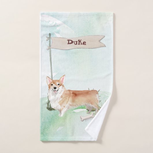 Aangepaste naam Corgi Pet Dog Bad Handdoek (Handdoek)