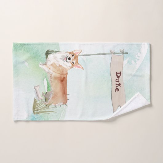 Aangepaste naam Corgi Pet Dog Bad Handdoek (Handdoek)
