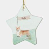 Aangepaste naam Corgi Pet Dog Keramisch Ornament (Links)