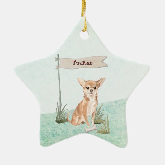 Aangepaste naam Corgi Pet Dog Keramisch Ornament (Achterkant)