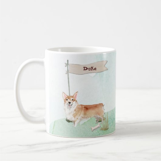 Aangepaste naam Corgi Pet Dog Koffiemok (Links)
