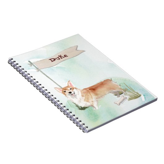 Aangepaste naam Corgi Pet Dog Notitieboek (Rechterzijde)