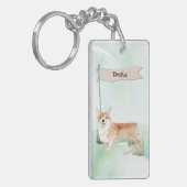 Aangepaste naam Corgi Pet Dog Sleutelhanger (Voorkant Links)
