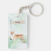 Aangepaste naam Corgi Pet Dog Sleutelhanger (achterkant)