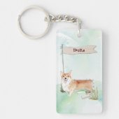 Aangepaste naam Corgi Pet Dog Sleutelhanger (Voorkant)