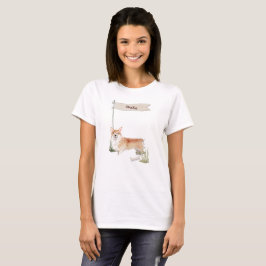 Aangepaste naam Corgi Pet Dog T-shirt