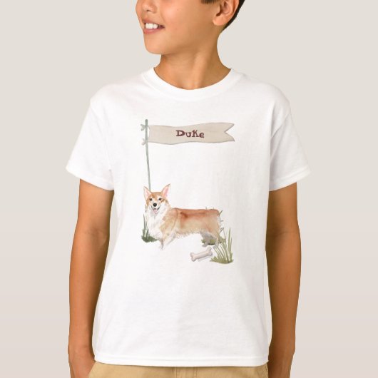 Aangepaste naam Corgi Pet Dog T-shirt (Voorkant)