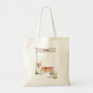 Aangepaste naam Corgi Pet Dog Tote Bag